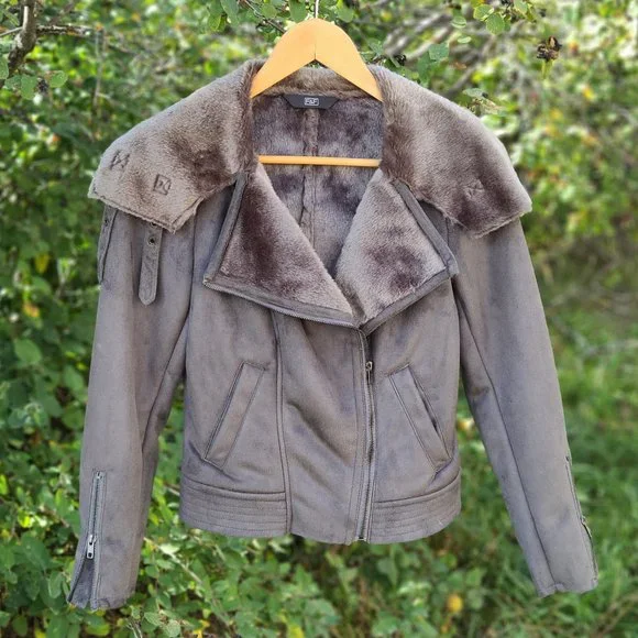 Faux Shearling Jacket Xs New - Picture 2 of 4